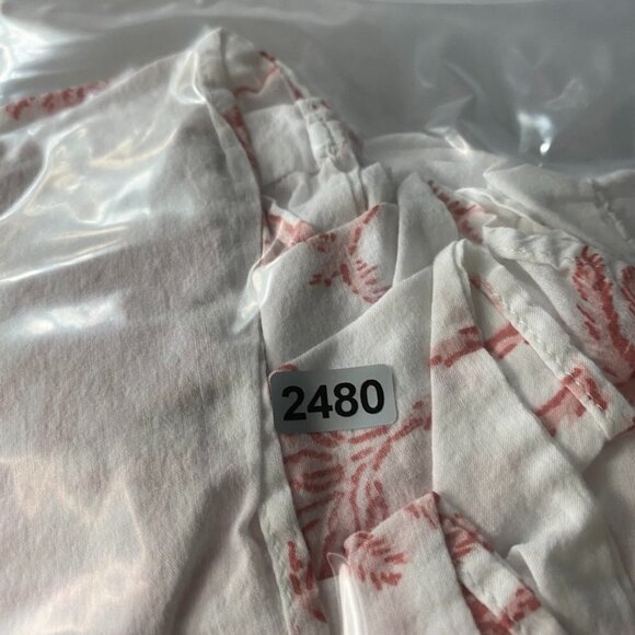 H&M Desmond & Dempsy Palm Tree Tropical Tiered Midi Dress Sleeveless Vacation - Picture 7 of 7